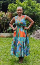 Tanji Tide Tiered Midi Skirt