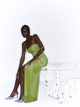 ARABELLA 绿色荷叶边连衣裙