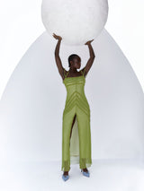 ARABELLA 绿色荷叶边连衣裙