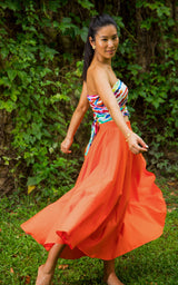 Assinie Sway Flared Midi Skirt - Watercolor