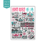 TEA TOWEL - Hong Kong Doodle