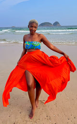 Sange Slit Maxi Skirt - Watercolor