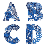 TOTE BAG: Chinoiserie Alphabet (A-Z)