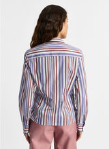LIAM BLUE STRIPED RUCHED SHIRT