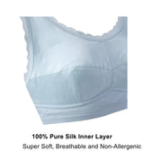 Georgia - Silk Back Support Full Coverage Wireless Organic Cotton Bra - Juliemay Lingerie