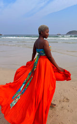 Sange Slit Maxi Skirt - Watercolor