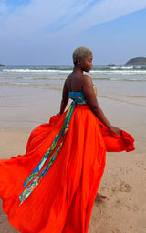 Sange Slit Maxi Skirt - Green