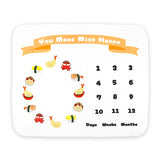the wee bean fleece blanket milestone blanket in sushi tempura and takoyaki