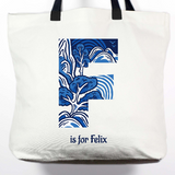 PERSONALISED TOTE BAG: Chinoiserie Alphabet / Number (A-Z / 0-9)