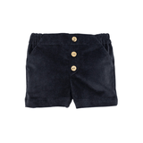 Elastic Micro Corduroy Grey Short Coco Buttons