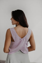 Linen pinafore top ELLA in Dusty Rose | sale