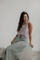 Linen pinafore top ELLA in Dusty Rose | sale