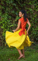 Assinie Sway Flared Midi Skirt - Watercolor