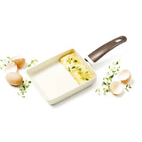 Wood-Be 奶白色陶瓷易潔玉子燒煎鍋 14x18cm