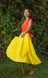 Assinie Sway Flared Midi Skirt - Watercolor