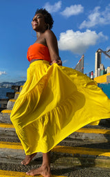 Tanji Tide Tiered Maxi Skirt - Blue