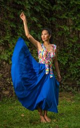 Assinie Sway Flared Midi Skirt - Watercolor