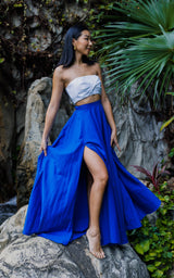 Sange Slit Maxi Skirt - White