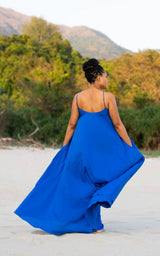 Labadi Breeze Flared Maxi Dress - Blue