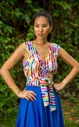 Kande Cove Wrap Top - Blue