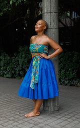 Tanji Tide Tiered Midi Skirt - Watercolor