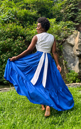 Tanji Tide Tiered Maxi Skirt - Orange