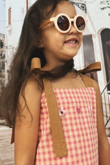 Girls Pink Plaid Dress - Adjustable Straps