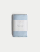 Bamboo Organic Cotton Swaddle Blanket - Seashell Blue (Personalized)