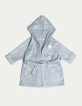 Bamboo Organic Cotton Hooded Towel - Seashell Blue (Personalized)