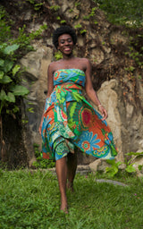 Assinie Sway Flared Midi Skirt - Green