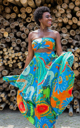 Assinie Sway Flared Maxi Skirt - Green