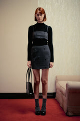 Skirt Flower Embe Mini Dark-Gray