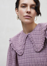 Women checked mini dress - Mauve