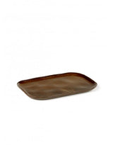 PLATE RECTANGULAR MERCI N2 L 23x15 H1,4 OCRE/BROWN