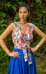 Kande Cove Wrap Top - Watercolor