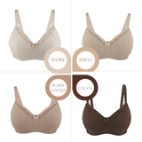 Shell-Supportive Non-Wired Silk & Organic Cotton Full Cup Bra with removable paddings - Juliemay Lingerie