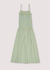 Shop Canyon women's summer maxi dress, which is one of the trendiest summer dresses and the perfect addition to your capsule wardrobe. The checked women's summer dress is designed with straps, pockets, and smock top. The most stylish summer dress you will have this summer. Shop best women summer fashion online.