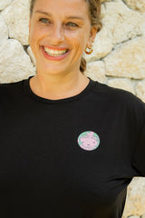 This black bamboo T-shirt is unisex & can be fitted for women and men with slogan there is no planet B. Shop bamboo T-shirts & family matching T-shirts online.