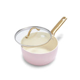 Padova 粉紅色陶瓷易潔單柄鍋連蓋 18cm CC005873