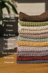 Waffle linen hand towel