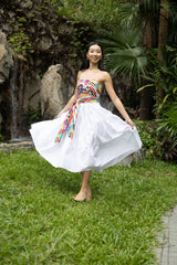 Tanji Tide Tiered Midi Skirt - Yellow