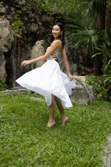 Tanji Tide Tiered Midi Skirt - Yellow