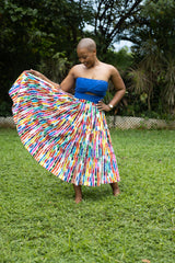 Tanji Tide Tiered Midi Skirt - Orange