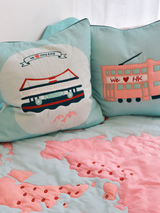 Pink Tram - Cotton Cushion Cover - We Love Hong Kong|Kids Cushion