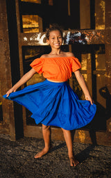 Maracas Tide Tiered Midi Skirt