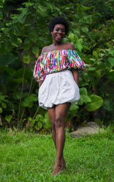 Bazley Bubble Mini Skirt - Watercolor