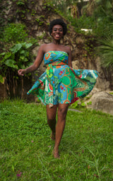 Assinie Sway Flared Mini Skirt - Blue