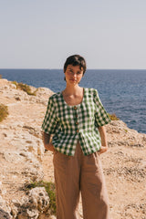 Maeve button linen top XS White | sale