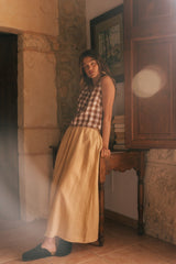 Mona maxi linen skirt in Mustard