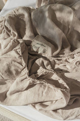 奶油色亚麻床笠